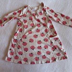 Pumpkin Print Long Sleeve Dress with Pockets